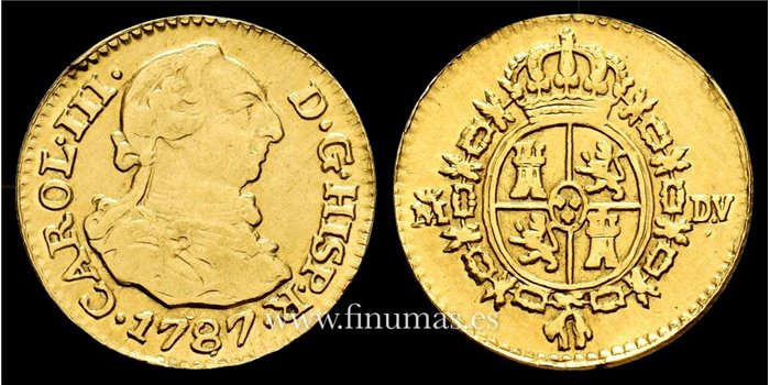 Cy11408.4.- Carlos III 1/2 escudo 1787 Madrid. DV - ORO