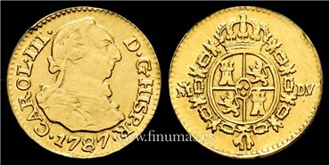 Cy11408.4.- Carlos III 1/2 escudo 1787 Madrid. DV - ORO