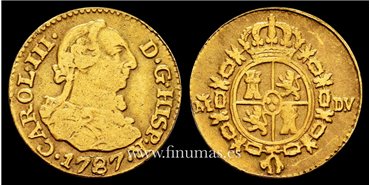 Cy11408.5.- Carlos III 1/2 escudo 1787 Madrid. DV - ORO