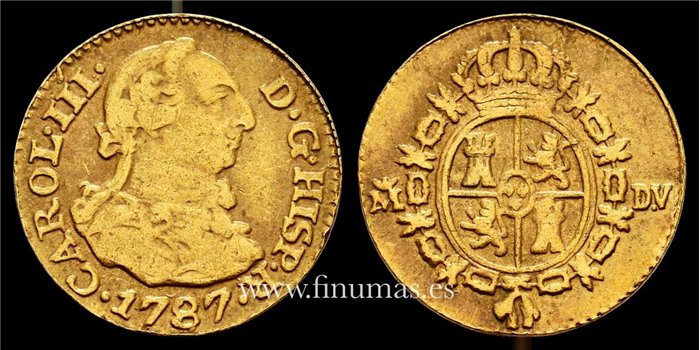 Cy11408.6.- Carlos III 1/2 escudo 1787 Madrid. DV - ORO