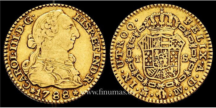Cy11577.- Carlos III 1 Escudo  1788 Madrid D.V. MBC - ORO