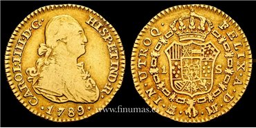 Cy13175.- Carlos IV 1 Escudo  1789 Madrid M.F. MBC-  ORO