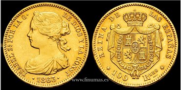 Cy16478.-ISABEL II  100 Reales 1863 Madrid - EBC+