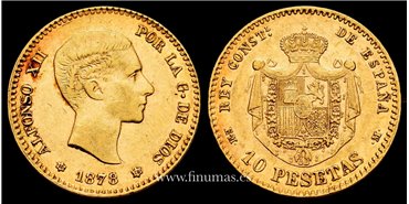 Cy16597.- ALFONSO XII 10 PESETAS 1878 MADRID (18-78) EMM - ORO