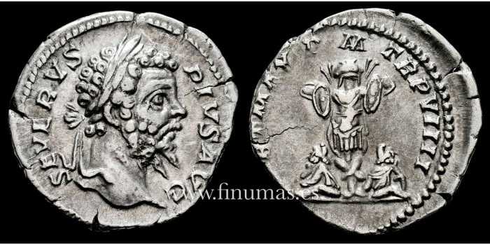 SEPTIMO SEVERO DENARIO 201 d.C ROMA