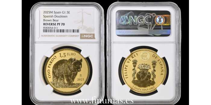 2025 - BULLION GOLD COIN 1Oz. BEAR PARDO. GOLD - NGC PF70