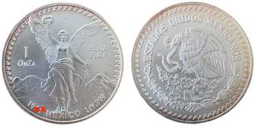 MEXICO 1 OUNCE SILVER LIBERTY 1988-1995.