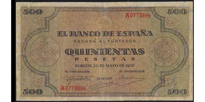 F475C - 500 Peseta 21-11-1936 serie A.  BC+