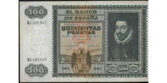 F476E.- 500 PESETAS 9 JANUARY 1940 MBC SERIES A