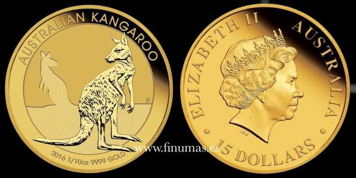 AUSTRALIA 15 DOLLARS KANGAROO 2016. 1/10 Oz. .999 - GOLD