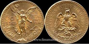 MEXICO K-481 - 50 MEXICAN PESOS . GOLD CENTENARY