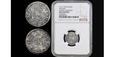 Cy08155.-FELIPE V - 1 Real 1721 Segovia F.- NGC UNC. DETAILS