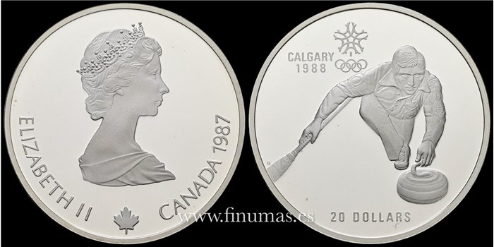 CANADA - K-0156- 20 Dólar 1987 CALGARY. PLATA- PROOF