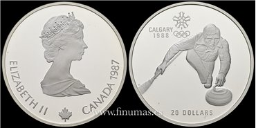 CANADA - K-0156- 20 Dólar 1987 CALGARY. PLATA- PROOF