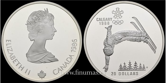 CANADA - K-0151- 20 Dólar 1986 CALGARY. PLATA- PROOF