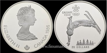 CANADA - K-0151- 20 Dólar 1986 CALGARY. PLATA- PROOF