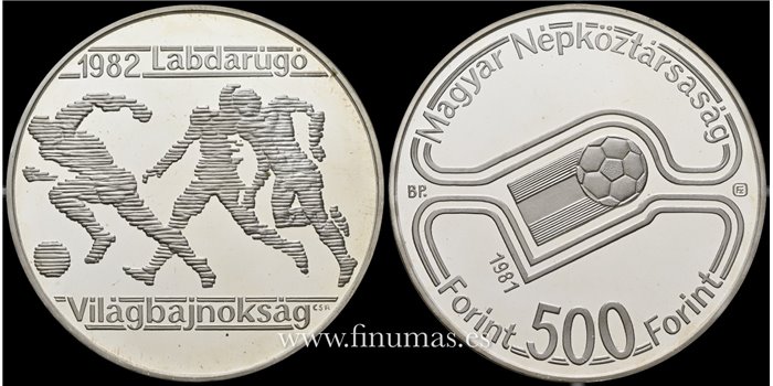 HUNGRIA - K-625 500 Forint 1981. Plata -  Proof