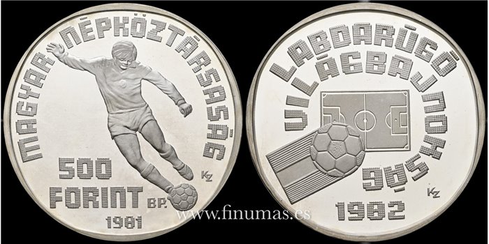 HUNGRIA - K-624 500 Forint 1981. Plata - Proof
