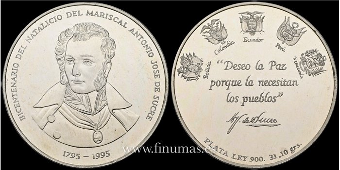 VENEZUELA -  Medalla Oficial  1997. Plata - Proof