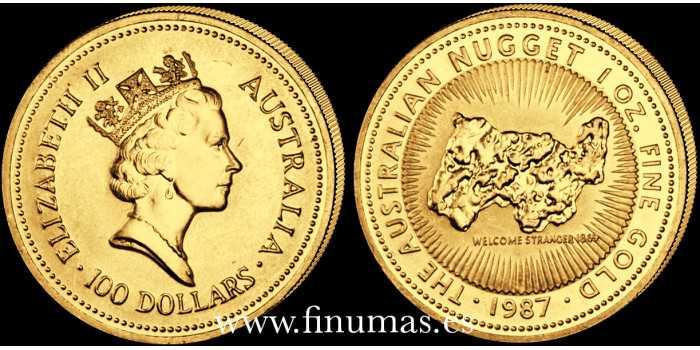AUSTRALIA K-0092 - 100 DOLAR NUGGET 1987 - ORO