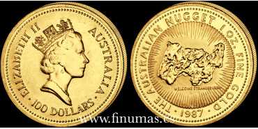 AUSTRALIA K-0092 - 100 DOLAR NUGGET 1987 - ORO