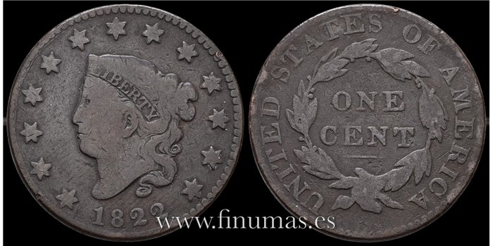 ESTADOS UNIDOS - K-045 - 1 Centavos 1822 - M.C