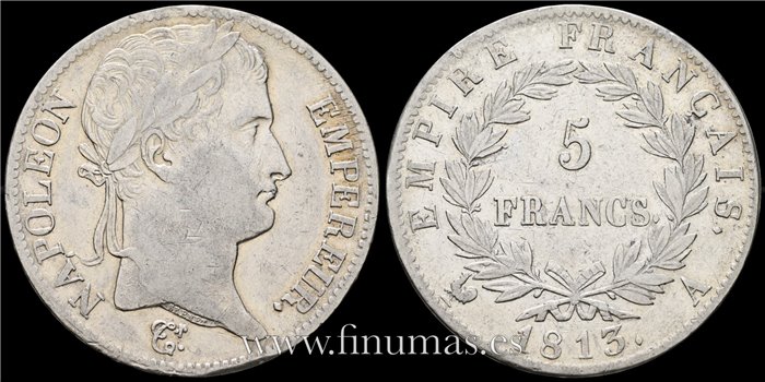 FRANCIA - K-694.1 - 5 Francos 1813 A -Paris -MBC