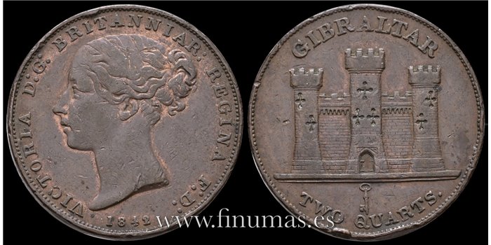 GIBRALTAR - K-003 - 2 Cuarts 1842 - BC