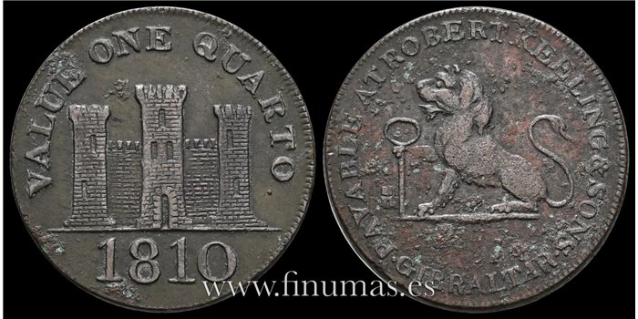 GIBRALTAR - K-003 - 1 Cuarts 1810 - fecha grande - MBC