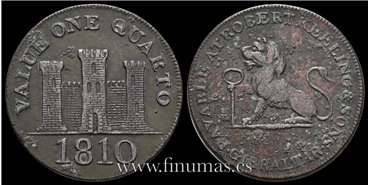 GIBRALTAR - K-003 - 1 Cuarts 1810 - fecha grande - MBC