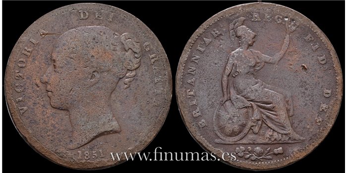 GRAN BRETAÑA - K-0749.K - 1 Penny 1851 VICTORIA - RC