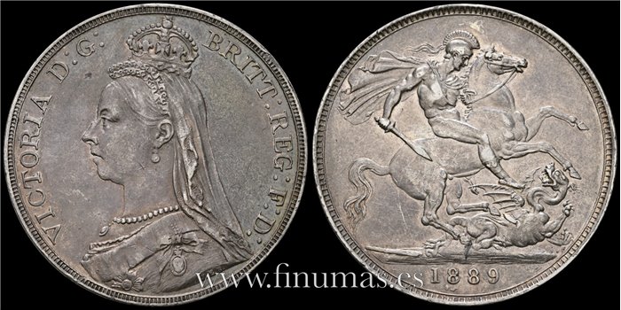 GRAN BRETAÑA - K-0765 - 1 Crown1 889. Victoria - EBC