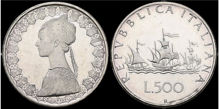 ITALIA  - K-098 - 500 LIRAS 1970 - PROOF- Plata