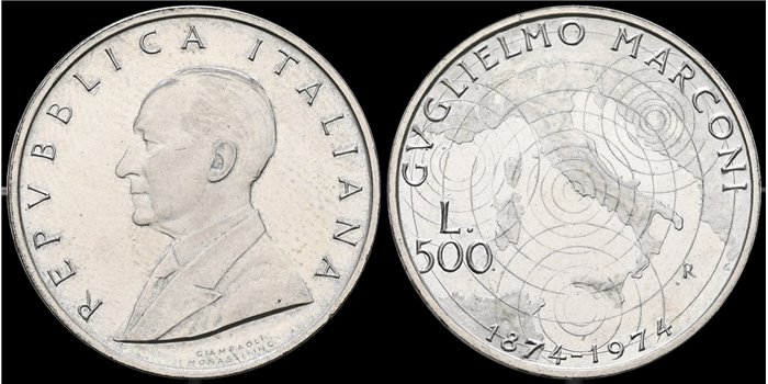ITALIA  - K-103 - 500 LIRAS 1974 - SC- Plata
