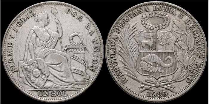 PERU - K-218 - 1 Sol 1935  - MBC+