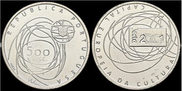 PORTUGAL - K-705 - 500 Escudos 2001 SC - PLATA