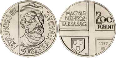 HUNGARY - K-611, 200 FORINT 1977, SC silver