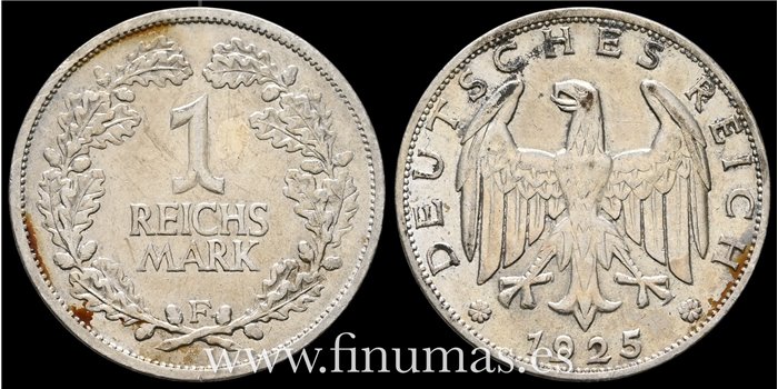  ALEMANIA - R. WEIMAR - K-044 1Marco 1925 F -MBC+ 