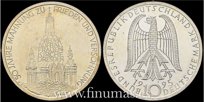 ALEMANIA FEDERA - K-185L 10 Marcos 1995 J. SC. Plata