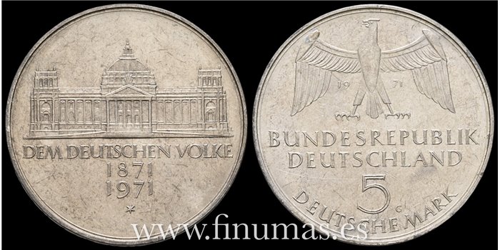 ALEMANIA FEDERAL - K-128 - 5 Marcos 1971G. EBC. 