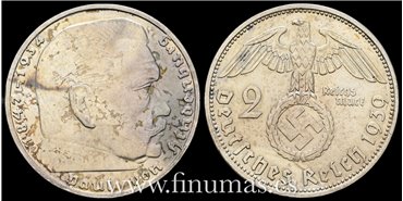  ALEMANIA - III REICH - K-093 - 2 R.Marcos 1939 F -MBC+ plata 