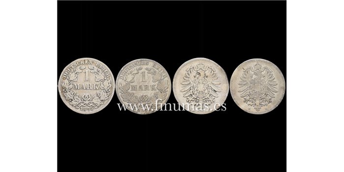 ALEMANIA IMPERIO - K-A1M-007-1 Marco1875 y 1876  2 piezas  BC - plata 