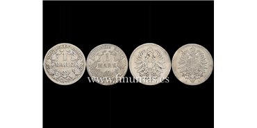 ALEMANIA IMPERIO - K-A1M-007-1 Marco1875 y 1876  2 piezas  BC - plata 