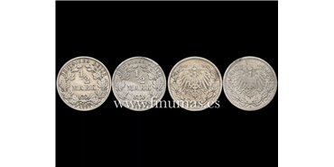 ALEMANIA IMPERIO - K-A1M-017 L1-1/2 Marco 1905 y1907.  MBC - plata 