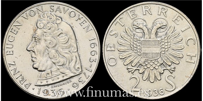 AUSTRIA - K-2858 - 2 Shilling 1936 - SC