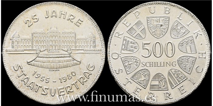 AUSTRIA - K-2948 - 500 Shilling 1980 - SC