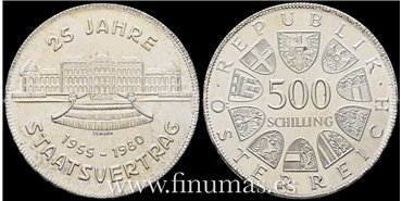 AUSTRIA - K-2948 - 500 Shilling 1980 - SC