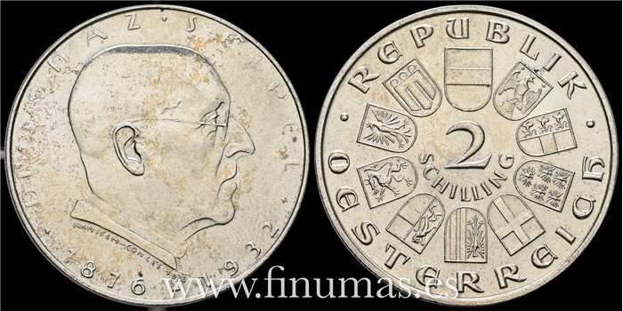 AUSTRIA - K-2849 2 Schilling 1933 - EBC. Plata