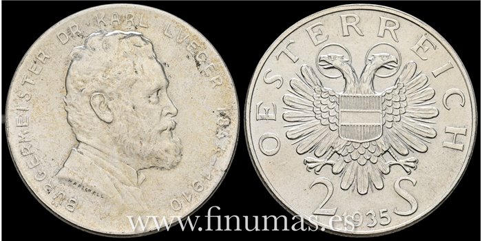 AUSTRIA - K-2855 2 Schilling 1934 - SC. Plata