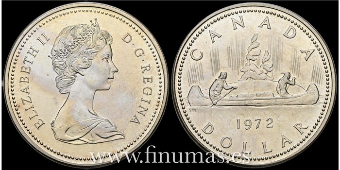 CANADÁ - K-0143- 1 Dólar 1972. FDC - PLATA